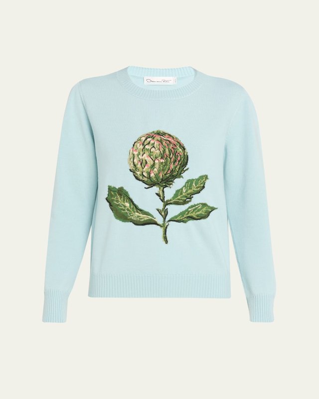 Artichoke Jacquard Wool Cashmere Pullover